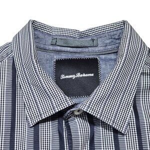 Tommy Bahama‎ Mens Island Modern Fit Striped Button-Down Shirt L Cotton Gray